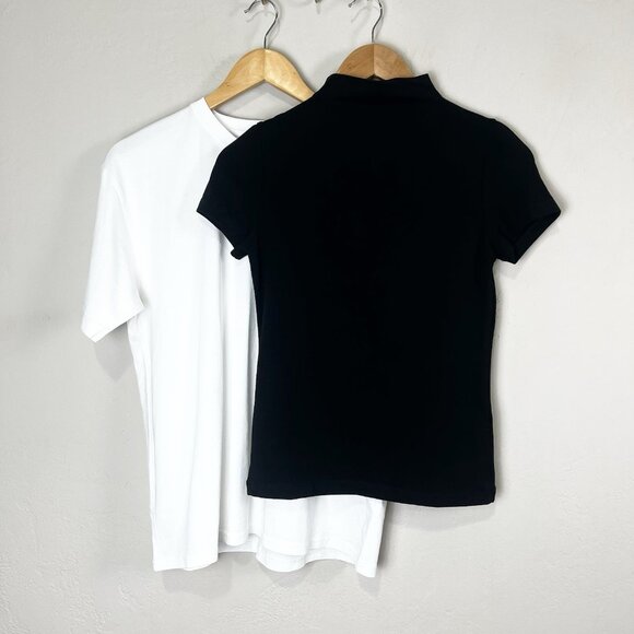 MADEWELL Size XS T-Shirt Bundle of 2 Black Mockneck & Relaxed Oversized Tee - Picture 1 of 14
